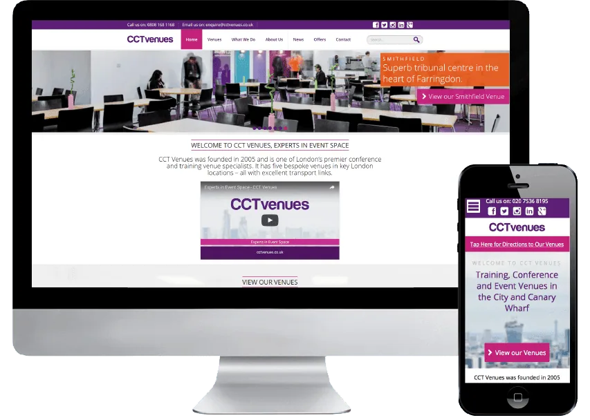 CCT Venues — a Joomla site built by iSky