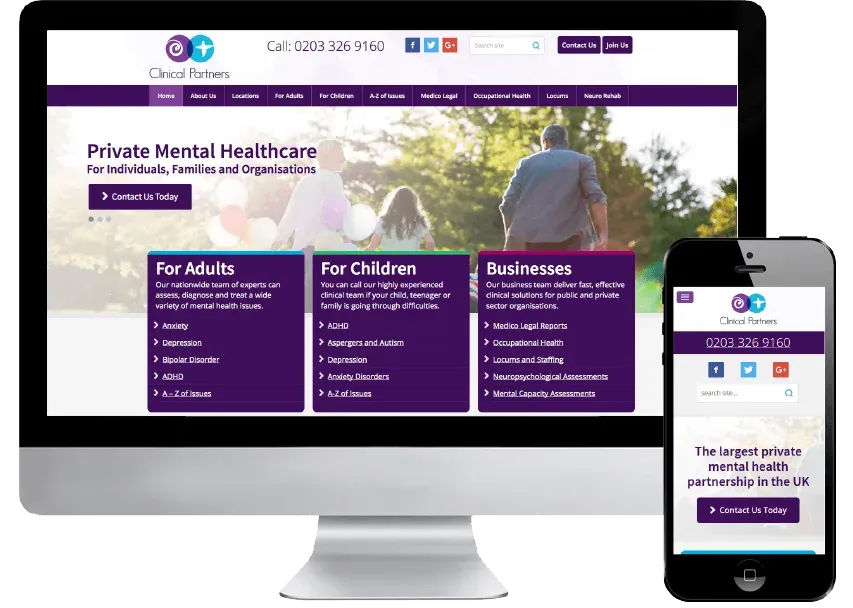 Clinical Partners — a Joomla site built by iSky